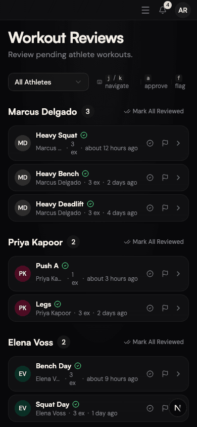 Workout Reviews screenshot